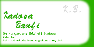 kadosa banfi business card